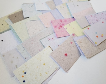 50-100 pcs blank business card assorted colors/ handmade recycled paper business card/ eco-friendly business card