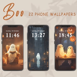 Fall Phone Wallpapers, Halloween Wallpaper iPhone, Autumn Smartphone Wallpaper Set, Cute Spooky Phone Background, Spooky Phone Background