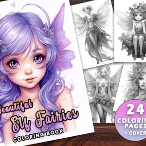 24 Fantasy Anime Malvorlagen für Mädchen, Erwachsene + Kinder- Sofort Download - Graustufen Malseite - Geschenk, Printable Art PDF