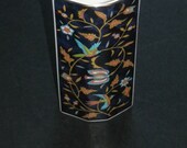 Japanese octagonal posy vase, beautiful rich, decorative design, vintage piece superb special gift
