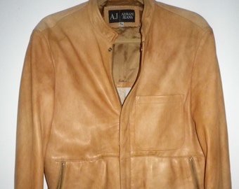 armani brown leather jacket