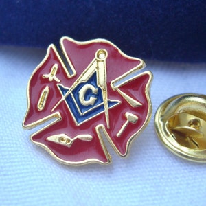 Masonic Freemason Freemasonry First Responder Firefighter Fireman Resue Lapel Pin Plus Gift Pouch