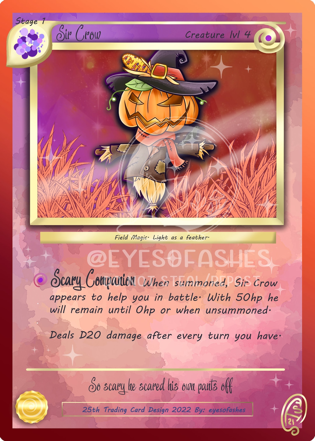 25th Realm of Ashes Trading Card Art Game Sir Crow Etsy