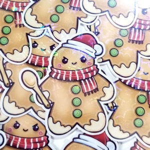 Evil Gingerbread Christmas Sticker 2022 Holographic image 2