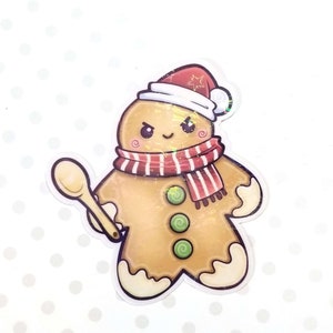 Evil Gingerbread Christmas Sticker 2022 Holographic image 3