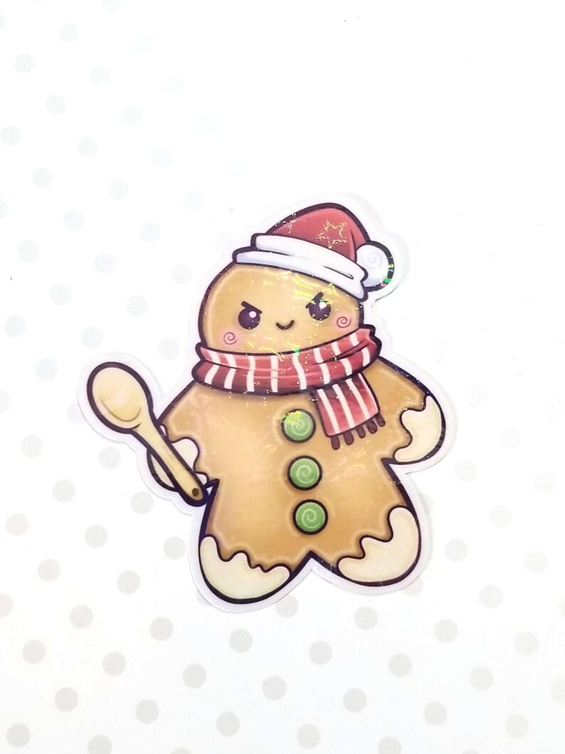 Evil Gingerbread Christmas Sticker 2022 Holographic image 3