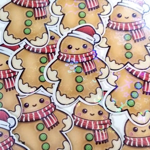 Gingerbread Christmas Sticker 2022 Holographic
