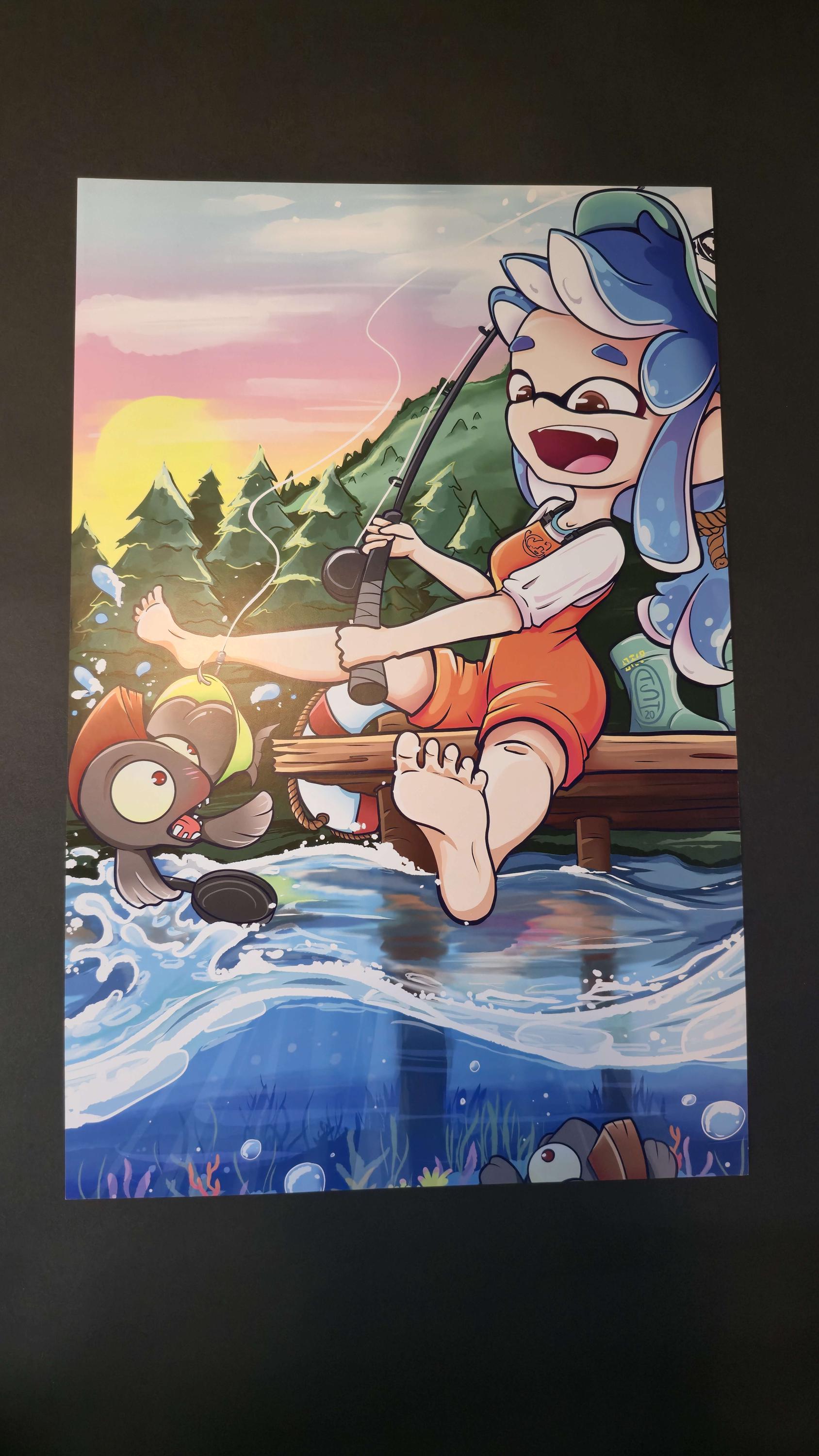 Splatoon Fishling Splatoon Squid Fishing Poster 11x17 - Etsy