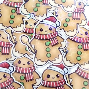 Evil Gingerbread Christmas Sticker 2022 Holographic image 1