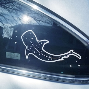 Whale Shark Car Decal - White, Blue