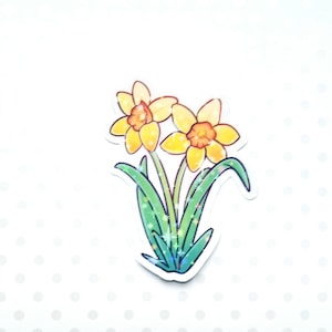 Spring Daffodil Flower Sticker 2022 Holographic Stars image 2