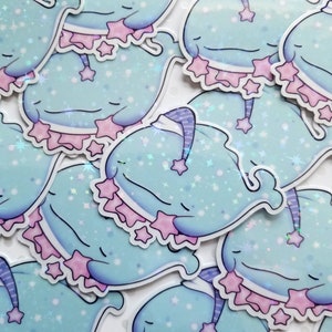 Kawaii Walhai Sticker Sleepy 2022 Holographisch