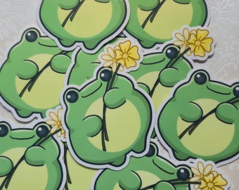 Frog Flower Sticker 2025
