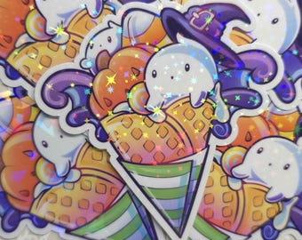Halloween Ice Cream Cone Sticker 2024