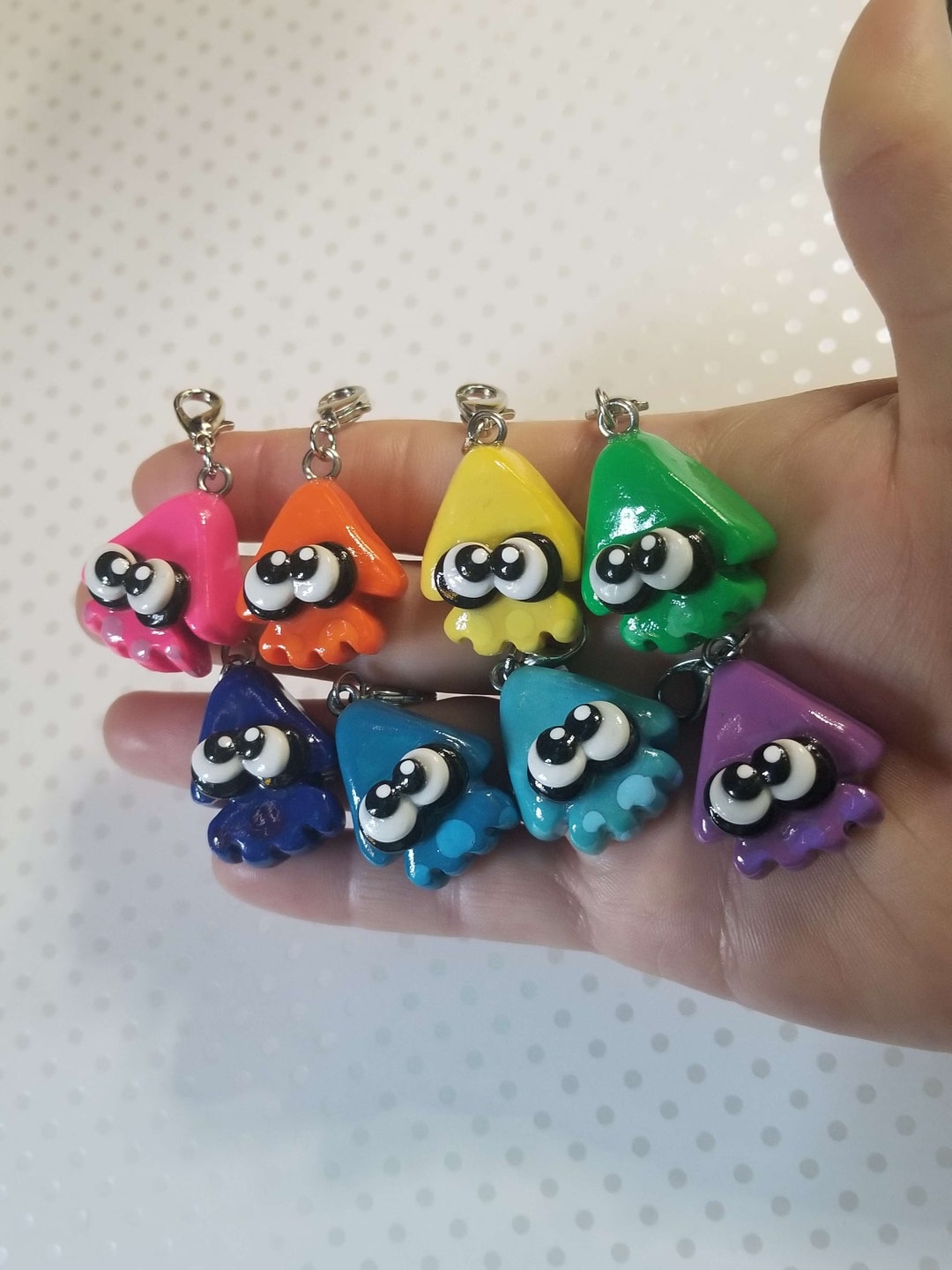 Polymer Clay Squid Keychain Splatoon Inspired Etsy