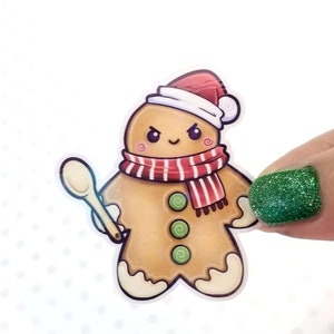 Evil Gingerbread Christmas Sticker 2022 Holographic image 4