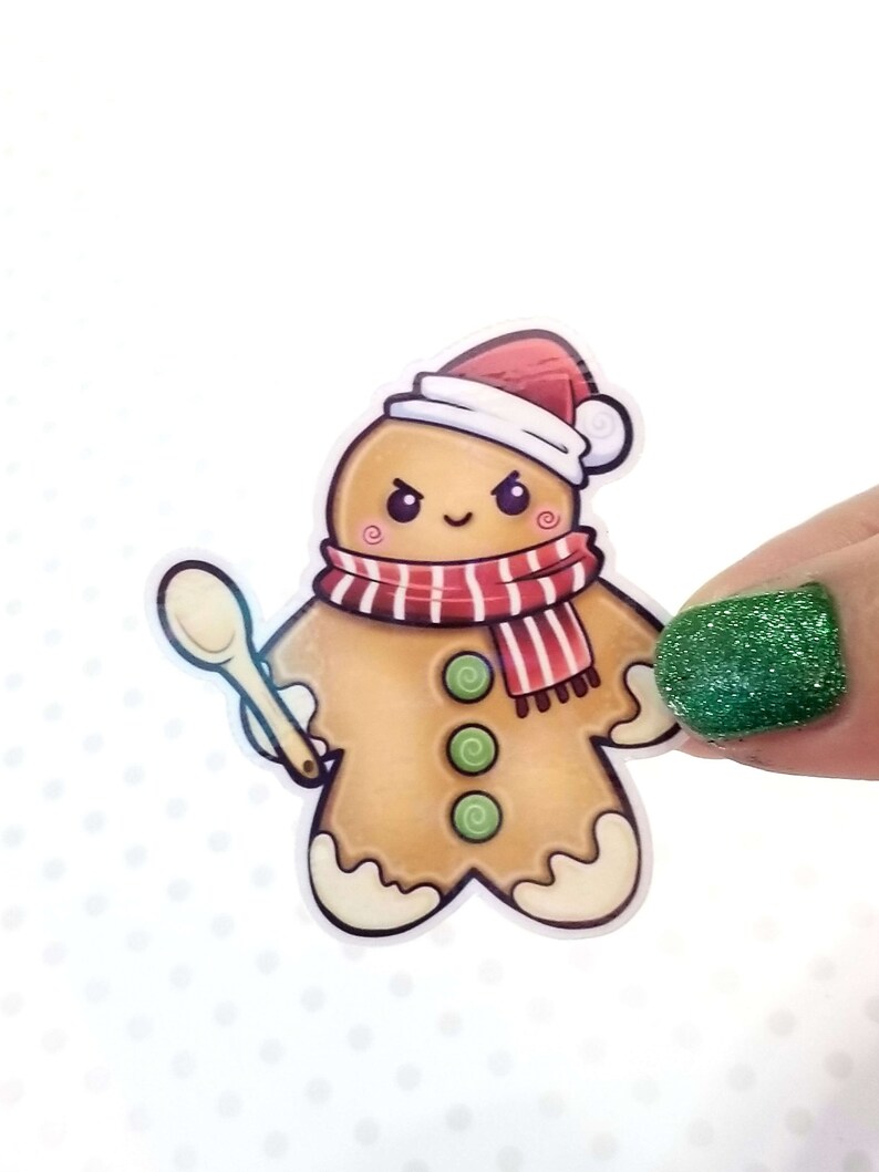 Evil Gingerbread Christmas Sticker 2022 Holographic image 4