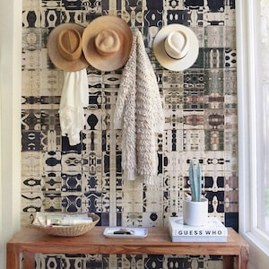 Carta da parati murale Boho, Stile Boho, Carta da parati rimovibile, Piastrelle, Azteco, Carta da parati a mosaico, Carta da parati stacca e attacca #39
