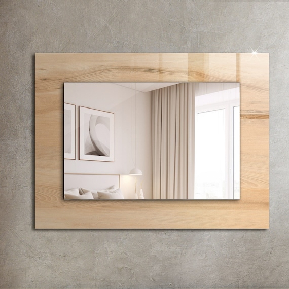 Specchio Da Parete Stampato Garage Service And Repairs, Cornice Nera Effetto Legno, 20x30 Cm