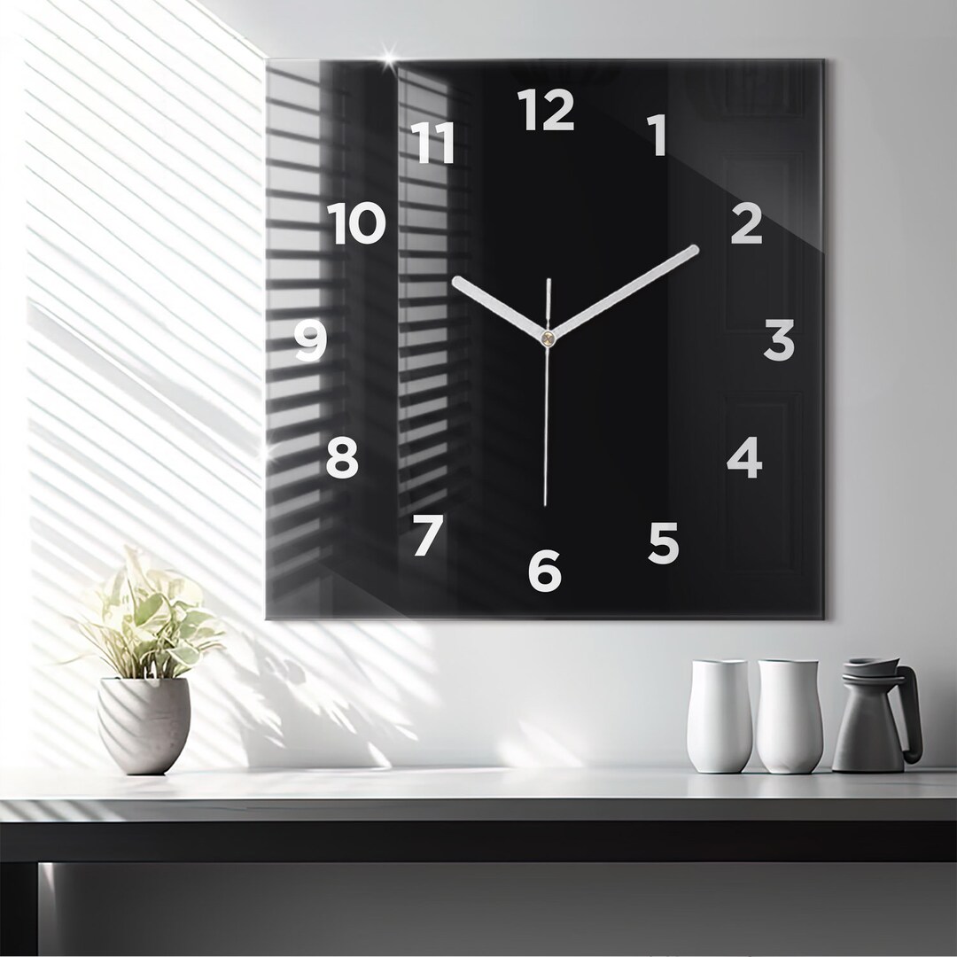 Single Color Personalized Glass Clock - Choose From 24 Color Variants ...