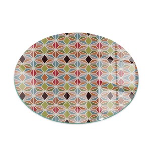 Motivi poligonali in una griglia rotonda per pavimento del camino, decorazione per camino marrone, focolare per camino in vetro, elegante piastra per focolare per stufa