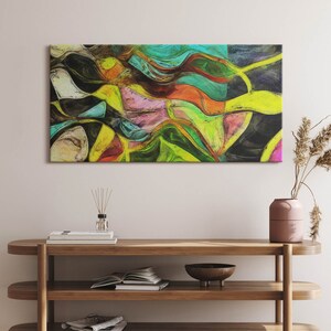 Artistic disorder Canvas, Picture Wall Hanging, Green Wall Decor, Abstraction Canvas Print