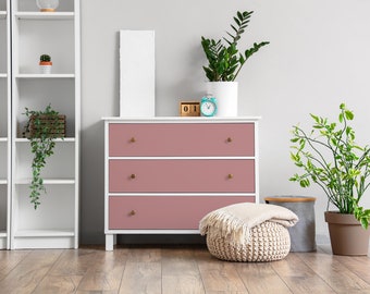 Pink color Furniture Veneer, Texture Adhesive Foils, Solid color Furniture Covering, Pink Furniture Decals, Waterproof Sticker
