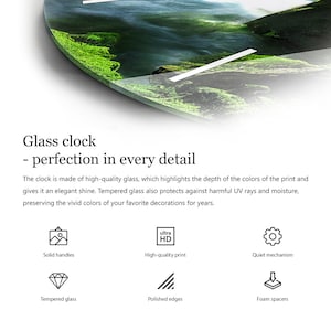 Modern Beige Tempered Glass Clock, Brown Round Wall Clock, Abstract ...