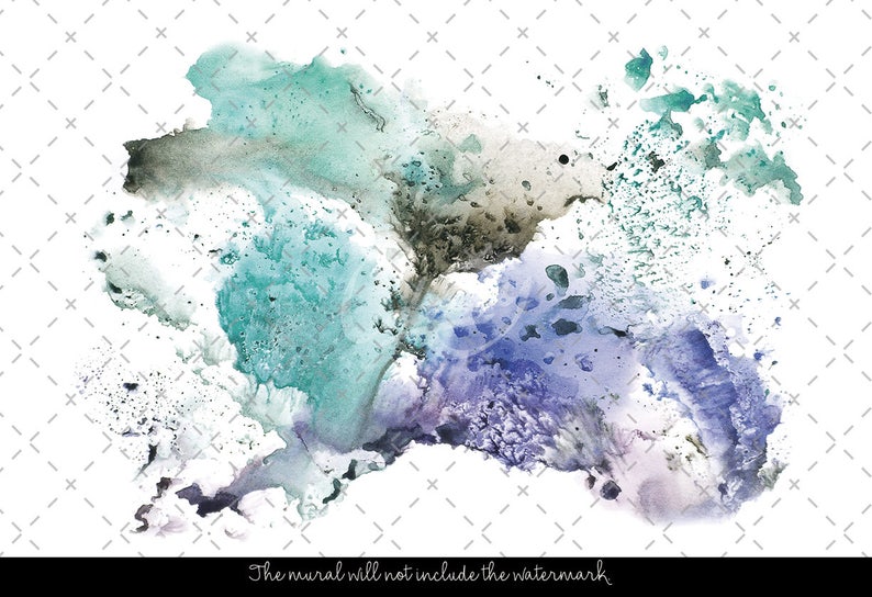 Colorful Ink Wall Mural Splash Wall Art Watercolor Etsy