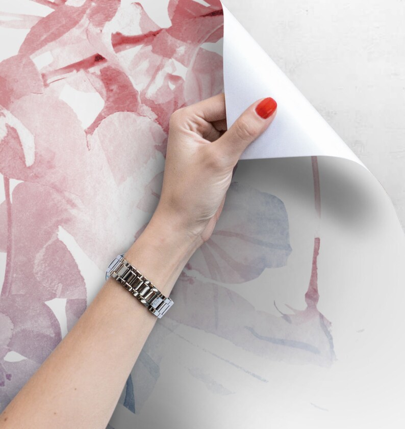 SERENITY ROSE QUARTZ nursery floral Removable Wallpaper Etsy