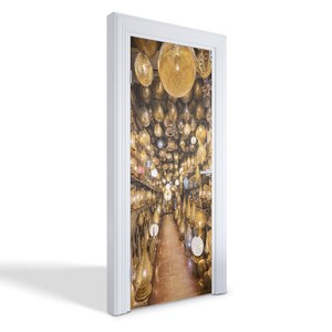Lamp Shop Door Sticker, Self-Adhesive Cover, The remaining Door Mural, Brown Door Decals, Office Door Stickers