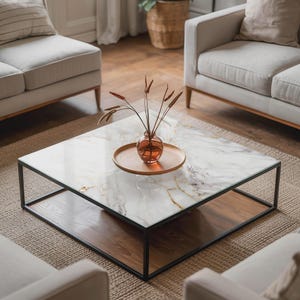 Elegant Marble With Veins Glass Table Top, White Glass Table Top, Durable Tempered Glass Tabletop,  Glass Table Cover
