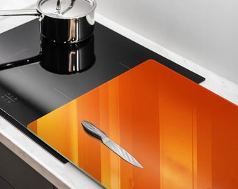 Orange Color Tempered Glass Splashback, Stove Glass Protection, Oven Backsplash, Kitchen Splashback, Orange Culinary Decor