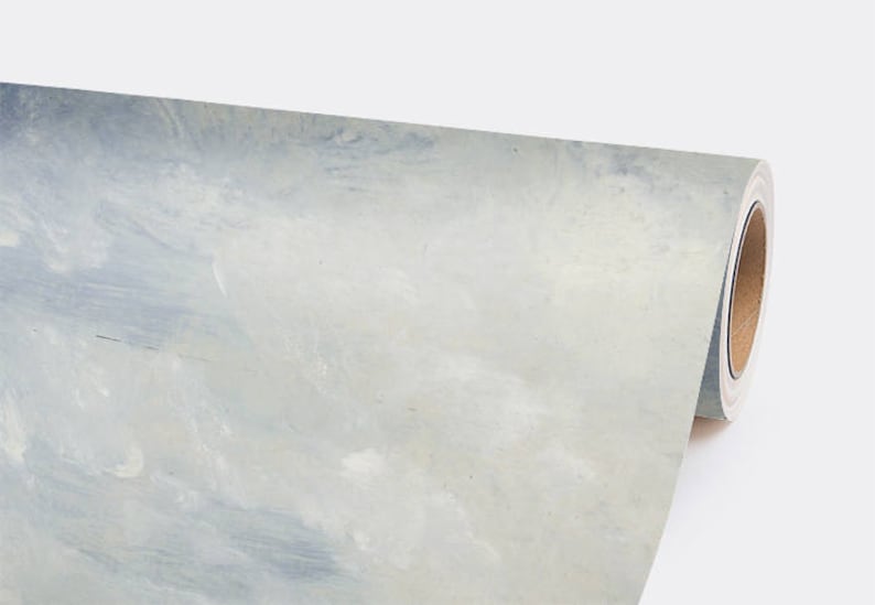 Light Blue Clouded Wall Mural Sky Wall Decal Vintage art Etsy