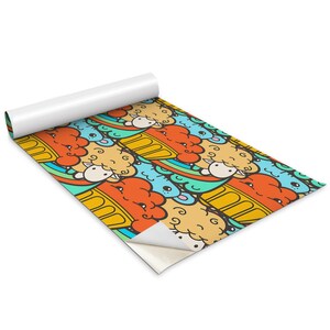 Muffin and sheep Furniture Veneer, Texture Adhesive Foils, Kids Furniture Covering, Multicolor Furniture Decals, Waterproof Sticker