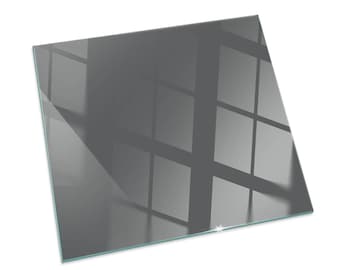 Piastra per pavimento del camino rettangolare grigio-marrone, decorazione per camino grigia, focolare per camino in vetro, piastra per focolare per stufa elegante