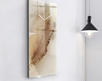 Horloge murale abstraite en verre : décoration art moderne