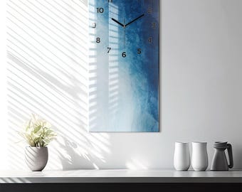 Water abstraction Unique Wall Clock, Blue Modern Wall Clock, Abstraction Horizontal Clock, Personalized Clock