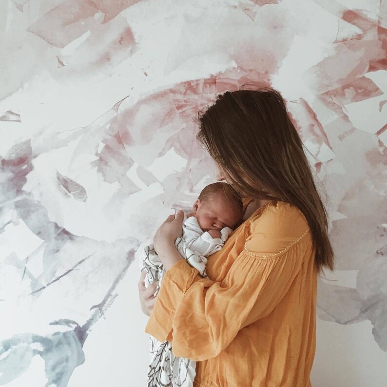 SERENITY ROSE QUARTZ nursery floral Removable Wallpaper Etsy