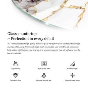 Natural Wood Pattern Glass Table Top, Brown Modern Glass Tabletop ...