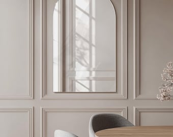 Cut Oval Mirror, Luxury Frameless Mirror, Minimalist Mirror, Bathroom Aesthetic Mirror Large Mirror, Bedroom Luxury Mirror