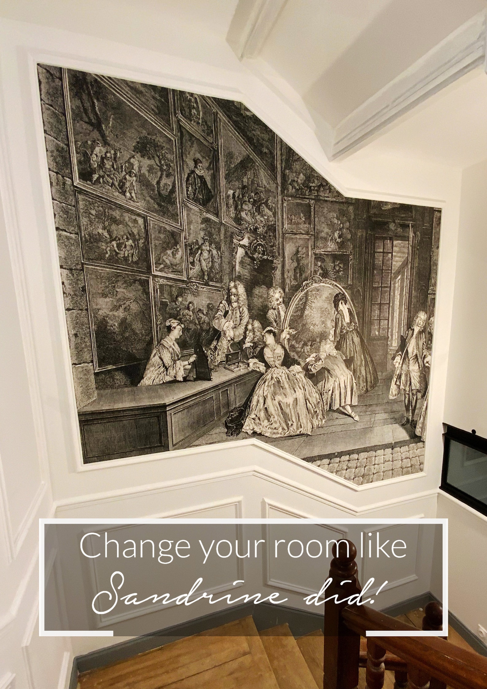 Vintage Wallpaper Drawing Wallmural Vintage Wall Art Etsy