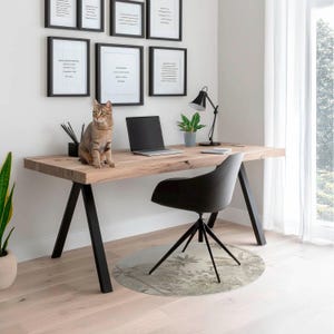 Tropical Forest With Deer Computer Chair Mat, Beige Office Chair Mat, Chair Mat, Plants Vinyl Floor Protector, Chair Floor Protector