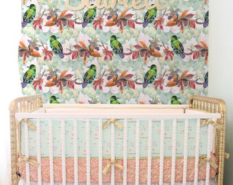 Exotic Birds Wallpaper In Roll, Colorful Reusable Wall Mural, Floral Pattern, Home Makeover #92R