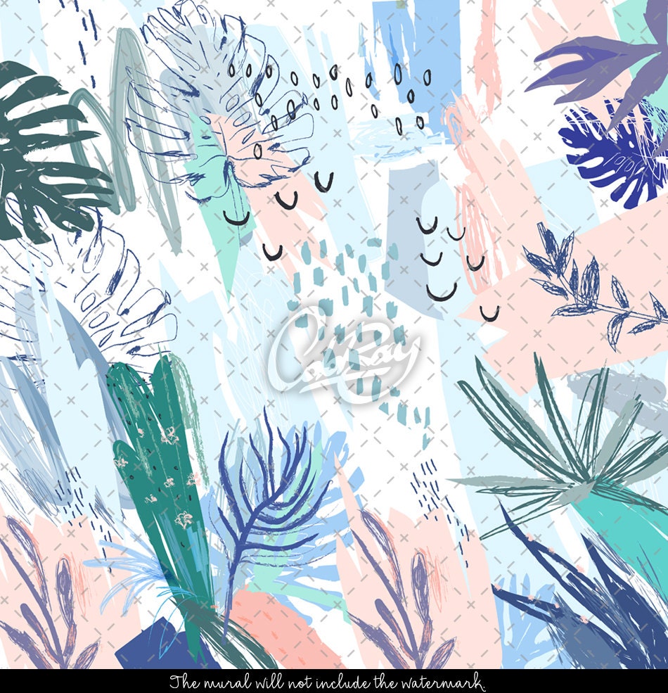 Pastel art nursery wallpaper Removable wallpaper Wall mural Etsy