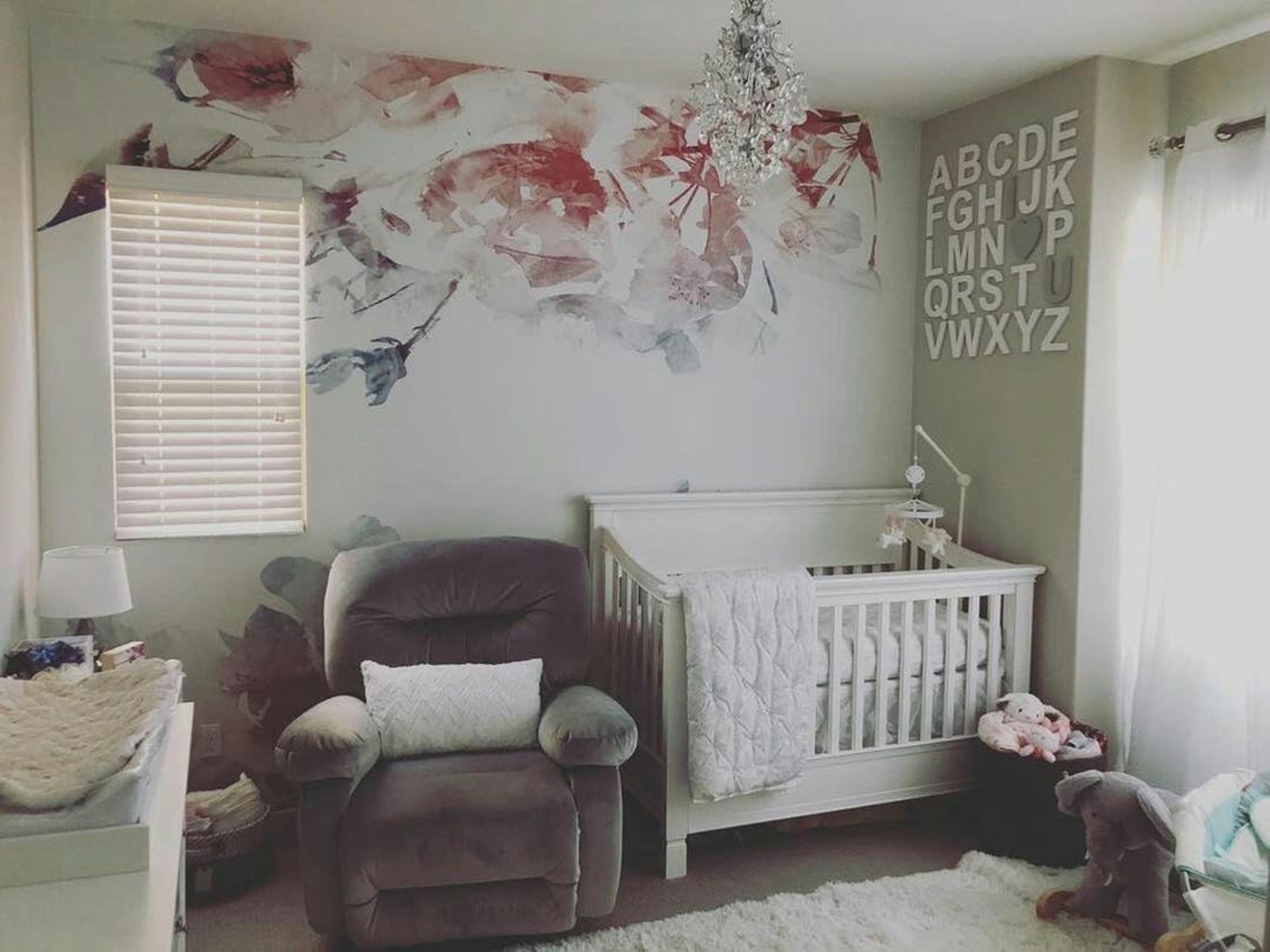 SERENITY ROSE QUARTZ nursery floral Removable Wallpaper Etsy