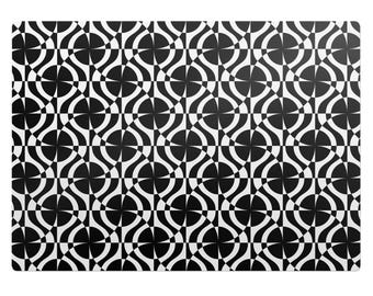 Tapete para silla de oficina con patrón geométrico, tapete para silla en escala de grises, protector de piso para silla de oficina, protector de piso para silla con patrón, tapete para silla de escritorio