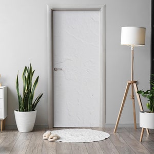 White Texture Door Sticker, Self-Adhesive Cover, Texture Door Mural, Gray Door Decals, Office Door Stickers