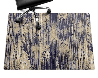 Tapete para silla con adornos verticales, protector de suelo para silla de oficina azul marino, protector de suelo para silla, tapete estampado para silla de escritorio, tapete para silla de computadora