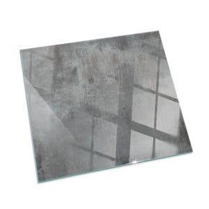 Placa de suelo para chimenea rectangular con textura de superficie rugosa, decoración de chimenea gris, hogar de chimenea de vidrio, placa elegante para hogar de estufa